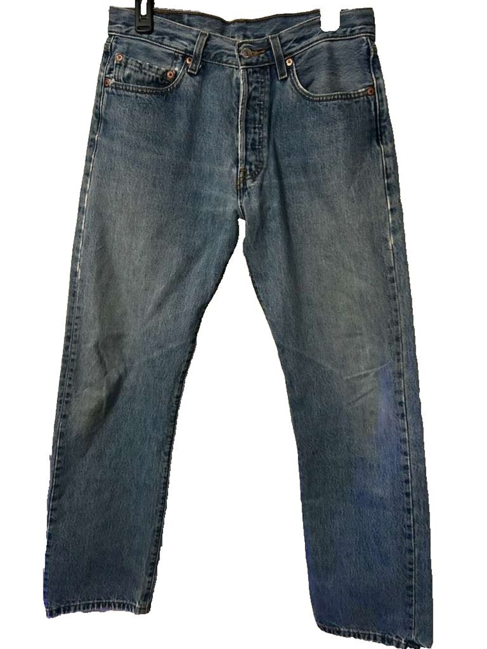 Levi's 501 Men's Button Fly Straight Jeans Size 32 x 32 Light Wash Cotton